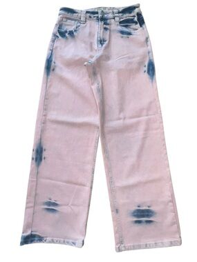 Love Cult Wide Leg Baggy Pink Acid Wash Jeans size Small